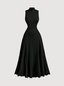Vestido Longo Feminino Premium Drapeado com Gola Alta | Bella Stilo