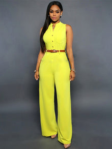 Macacão Feminino Pantalona Cintura Alta com Amarração | Bella Stilo