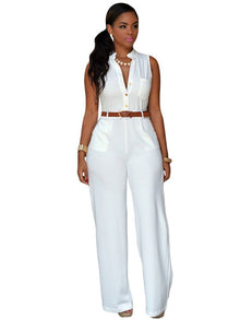 Macacão Feminino Pantalona Cintura Alta com Amarração | Bella Stilo