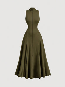 Vestido Longo Feminino Premium Drapeado com Gola Alta | Bella Stilo