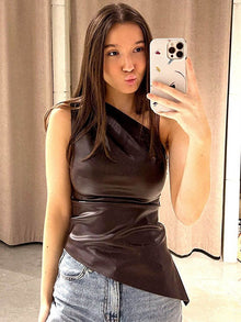 Blusa Feminina Assimétrica Premium Sem Mangas | Bella Stilo