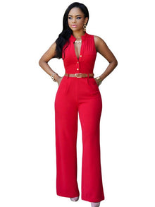 Macacão Feminino Pantalona Cintura Alta com Amarração | Bella Stilo