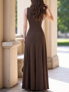 Vestido Longo Feminino Premium Drapeado com Gola Alta | Bella Stilo