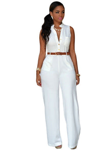 Macacão Feminino Pantalona Cintura Alta com Amarração | Bella Stilo
