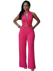 Macacão Feminino Pantalona Cintura Alta com Amarração | Bella Stilo