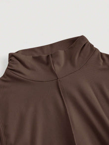 Vestido Longo Feminino Premium Drapeado com Gola Alta | Bella Stilo